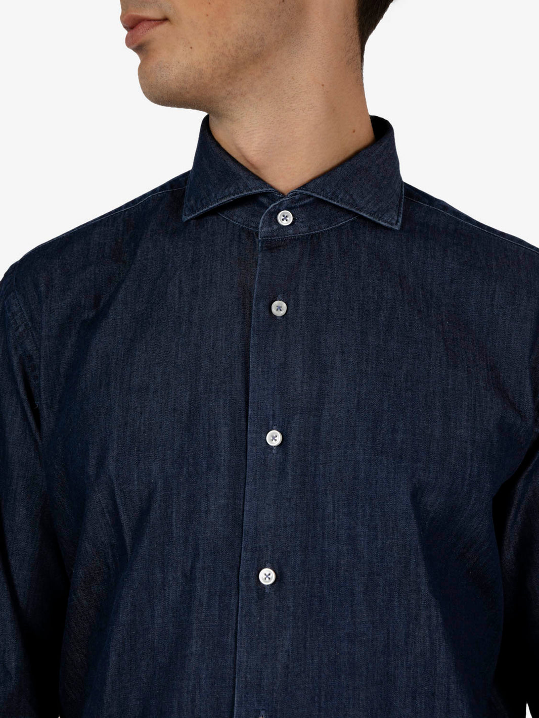 Camicia denim blu