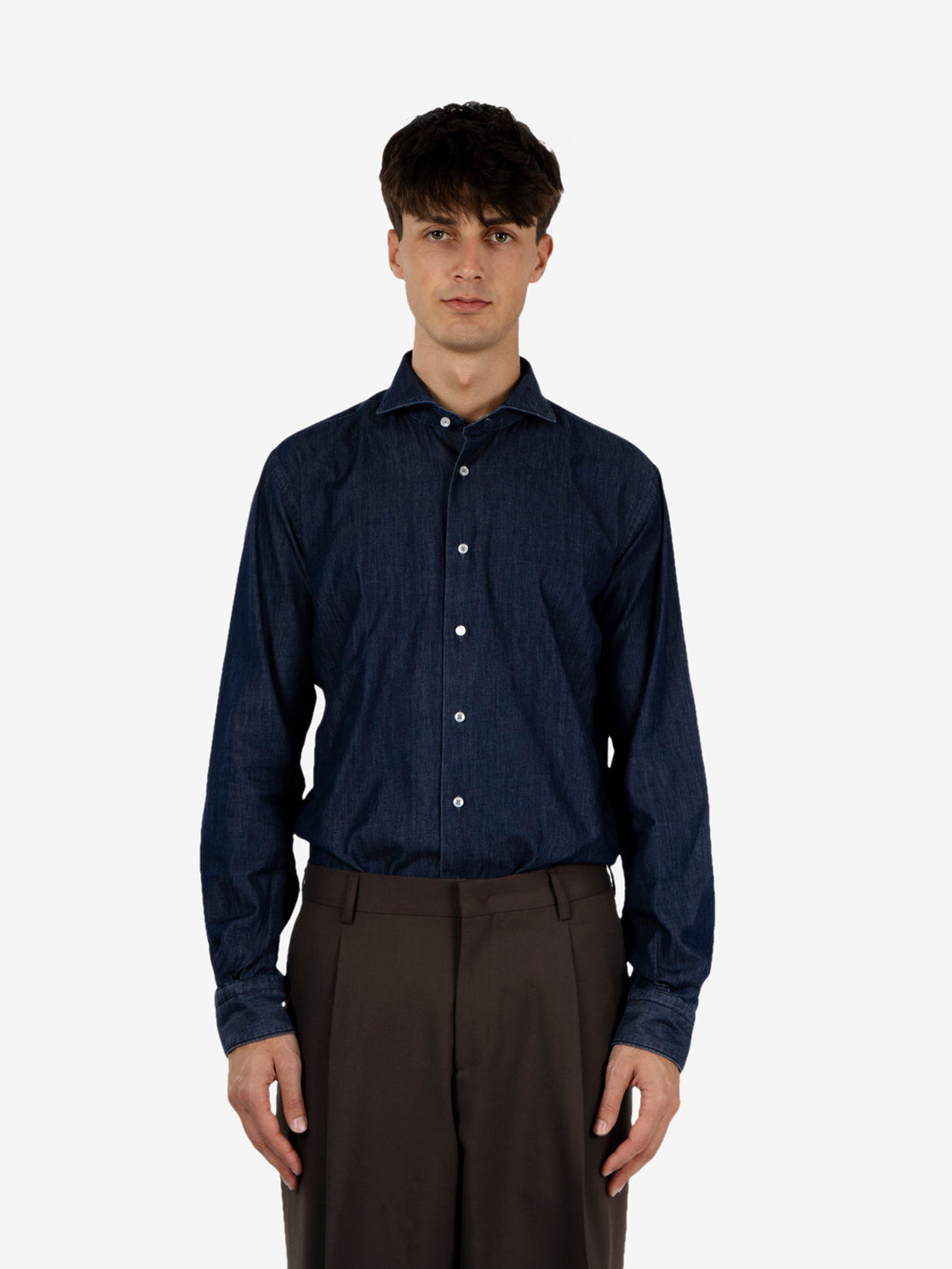 Camicia denim blu