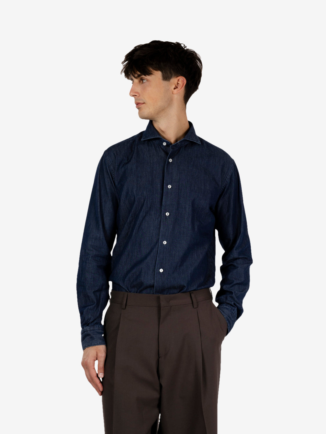 Camicia denim blu