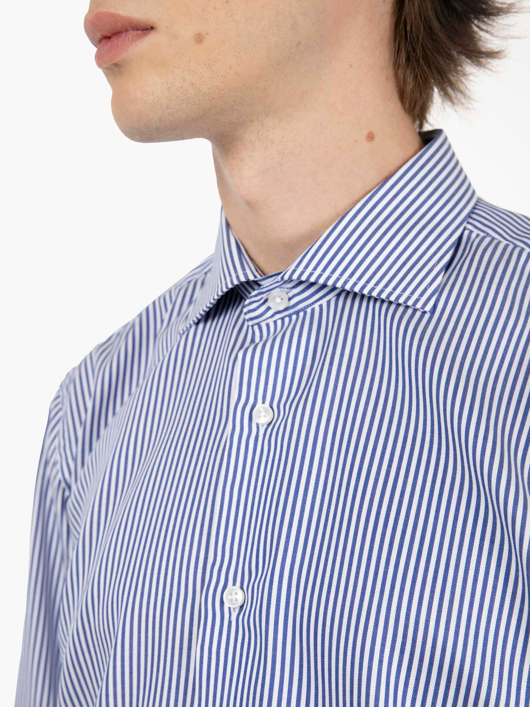 Camicia doppio ritorto a righe bianco / blu