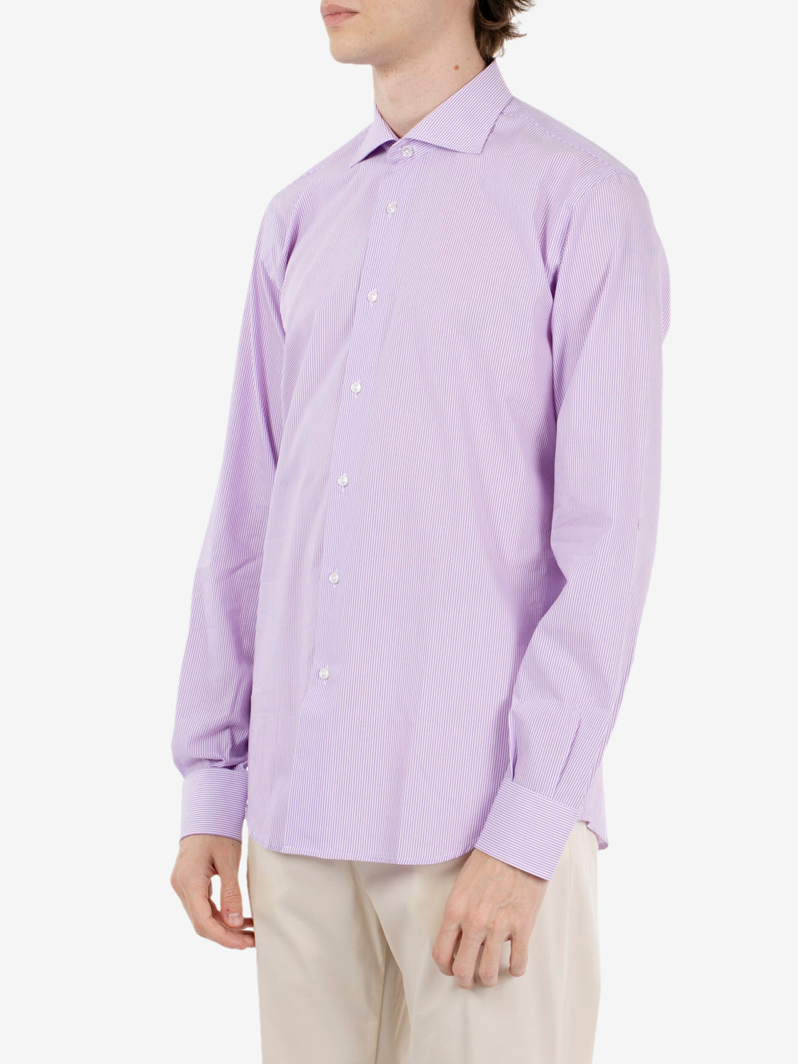 Purple striped patterned shirt