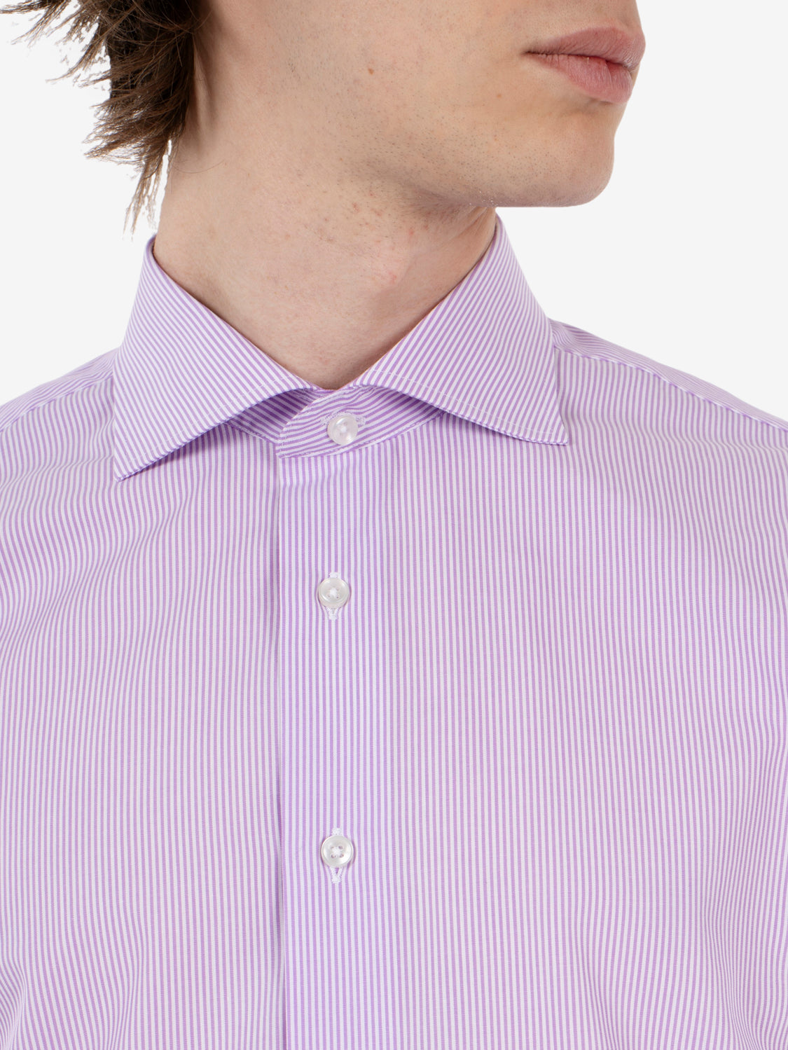 Purple striped patterned shirt