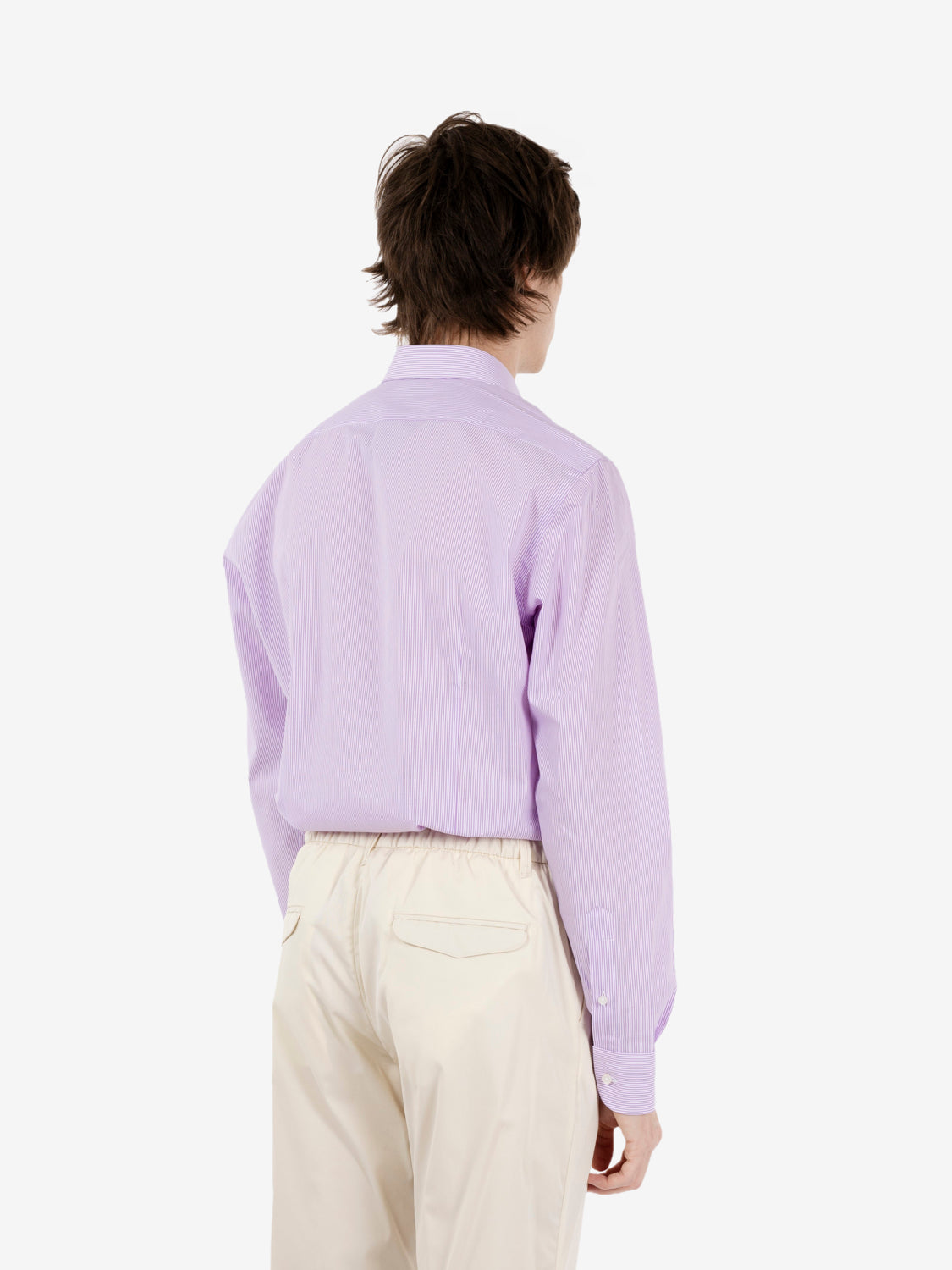 Purple striped patterned shirt
