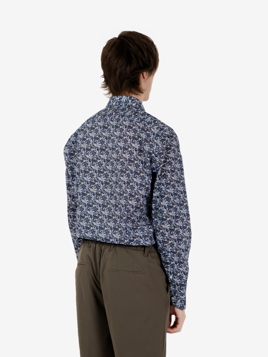 Camicia fantasia floreale blu
