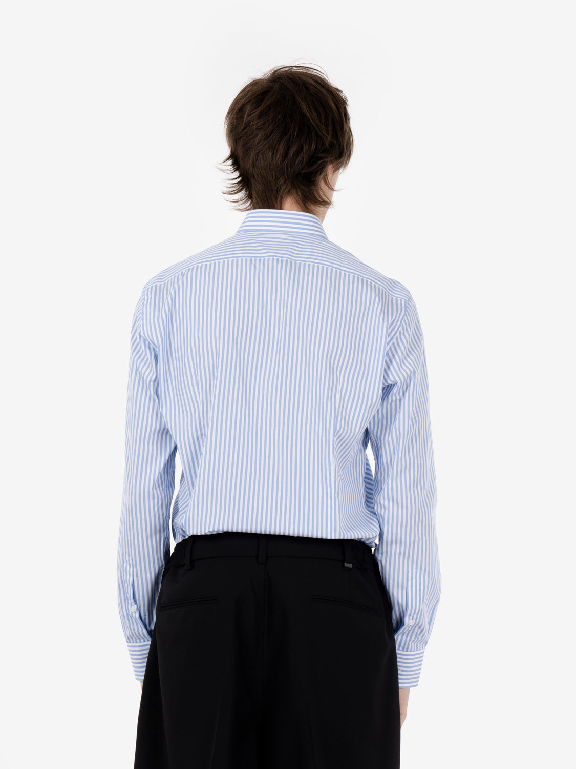 Camicia in cotone a righe azzurro / bianco