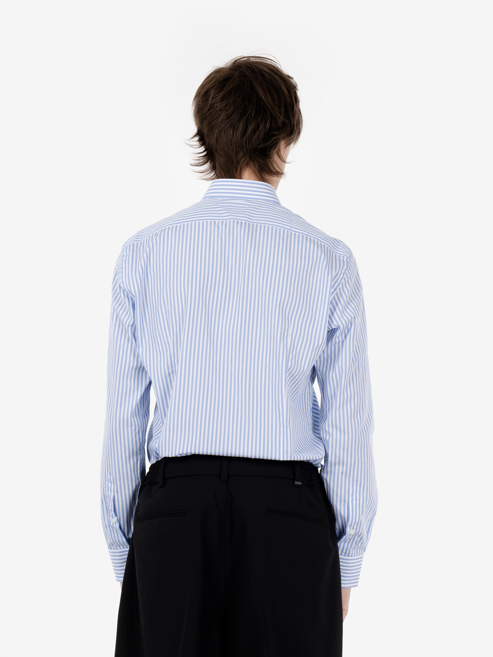 Camicia in cotone a righe azzurro / bianco