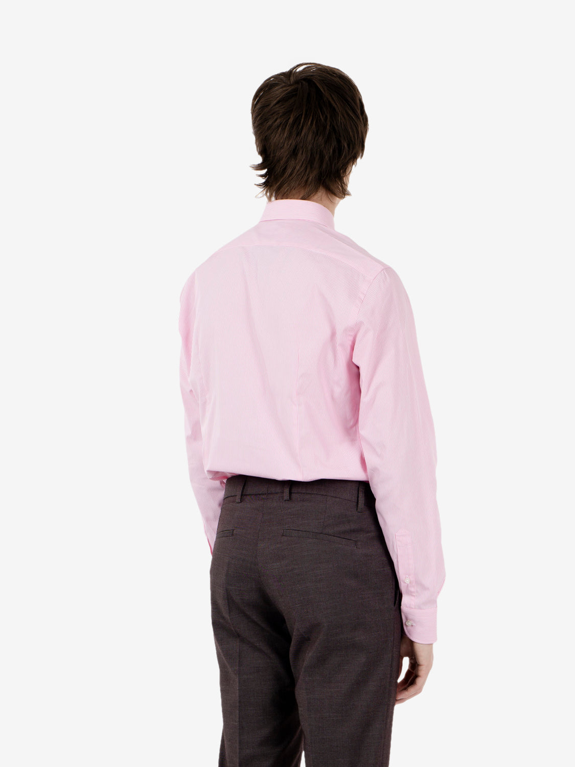 Camicia in cotone a righe rosa / bianco