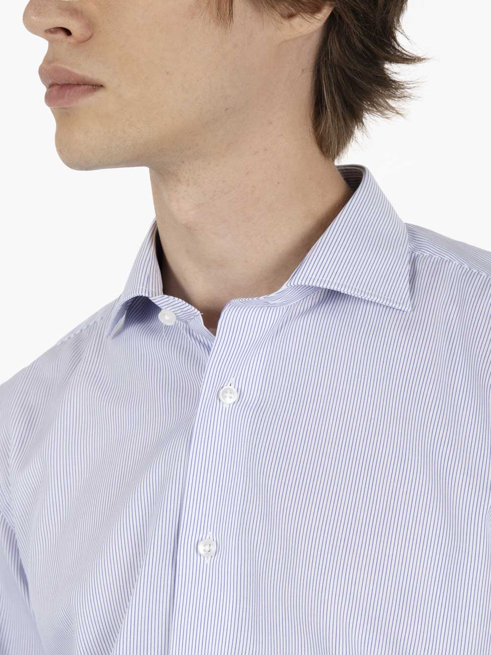 White/light blue cotton shirt