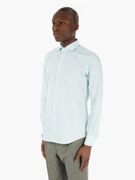 Camicia in cotone righetta verde