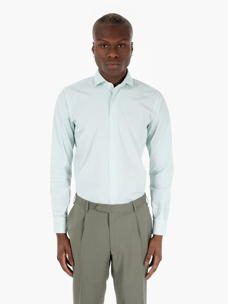 Camicia in cotone righetta verde