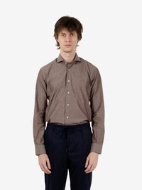 Solid dark brown cotton shirt