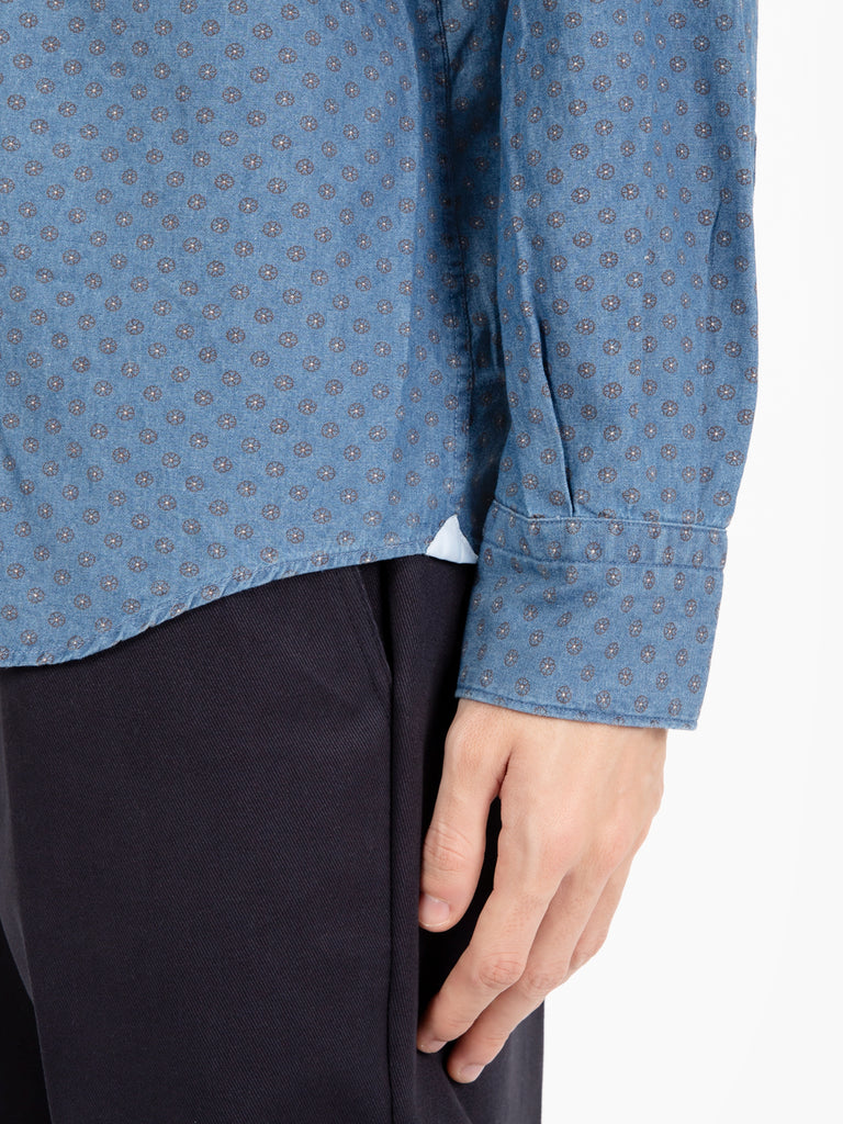 THE SARTORIALIST - Camicia in denim stampa fiore blu