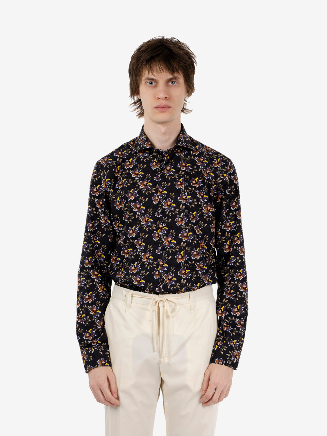 Blue floral patterned shirt