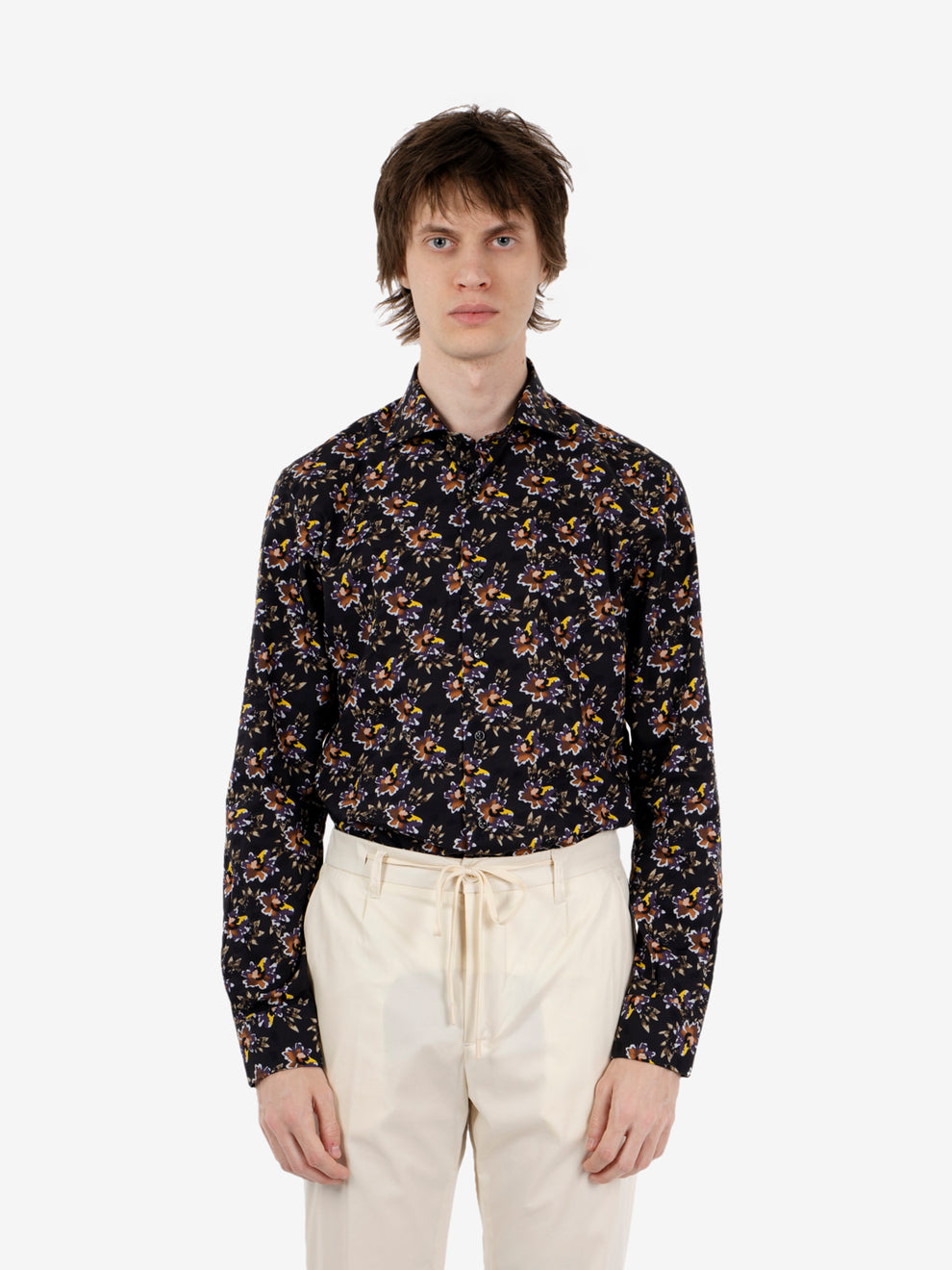 Blue floral patterned shirt