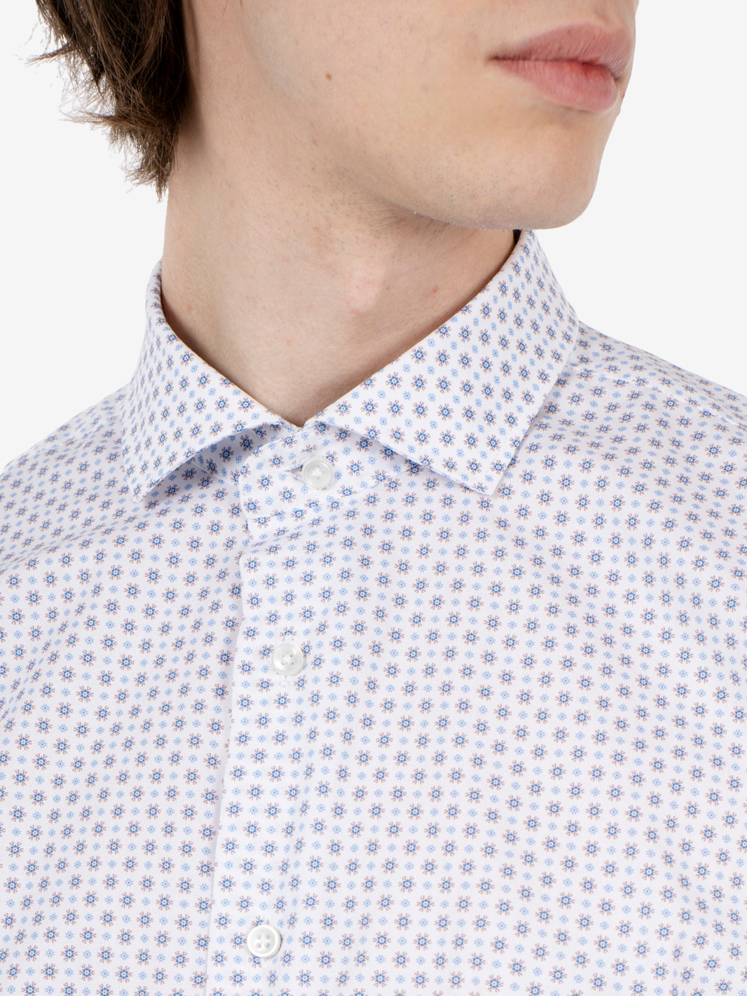 Camicia in fantasia bianco / azzurra