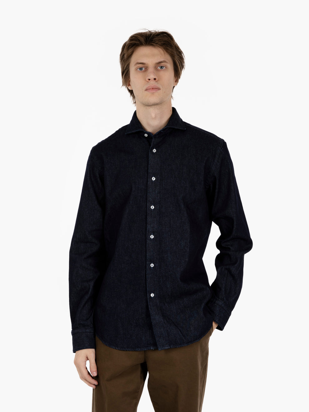 Camicia in jeans blu scuro