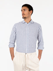 THE SARTORIALIST - Camicia in lino a righe blu / bianco