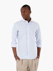 THE SARTORIALIST - Camicia in lino a righe grosse blu / bianco