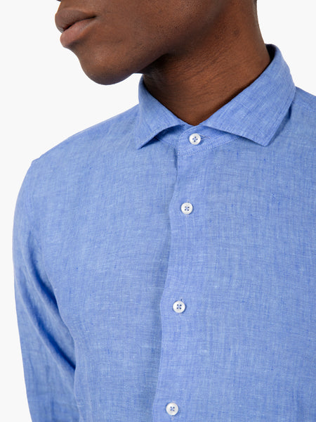 Camicia in lino azzurro