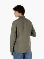 THE SARTORIALIST - Camicia in lino con doppie tasche Sahariana moro