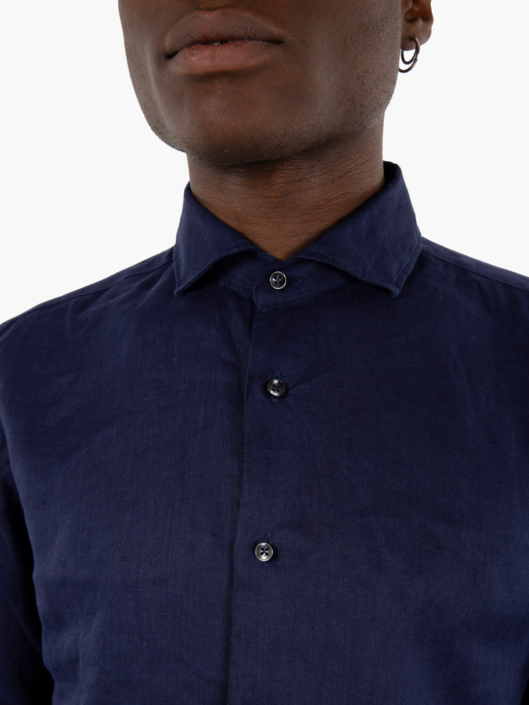 Camicia in lino navy