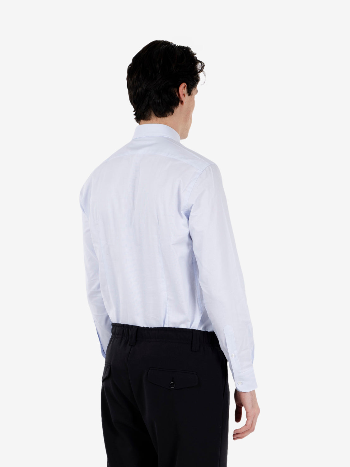Micro-striped button-down shirt light blue / white