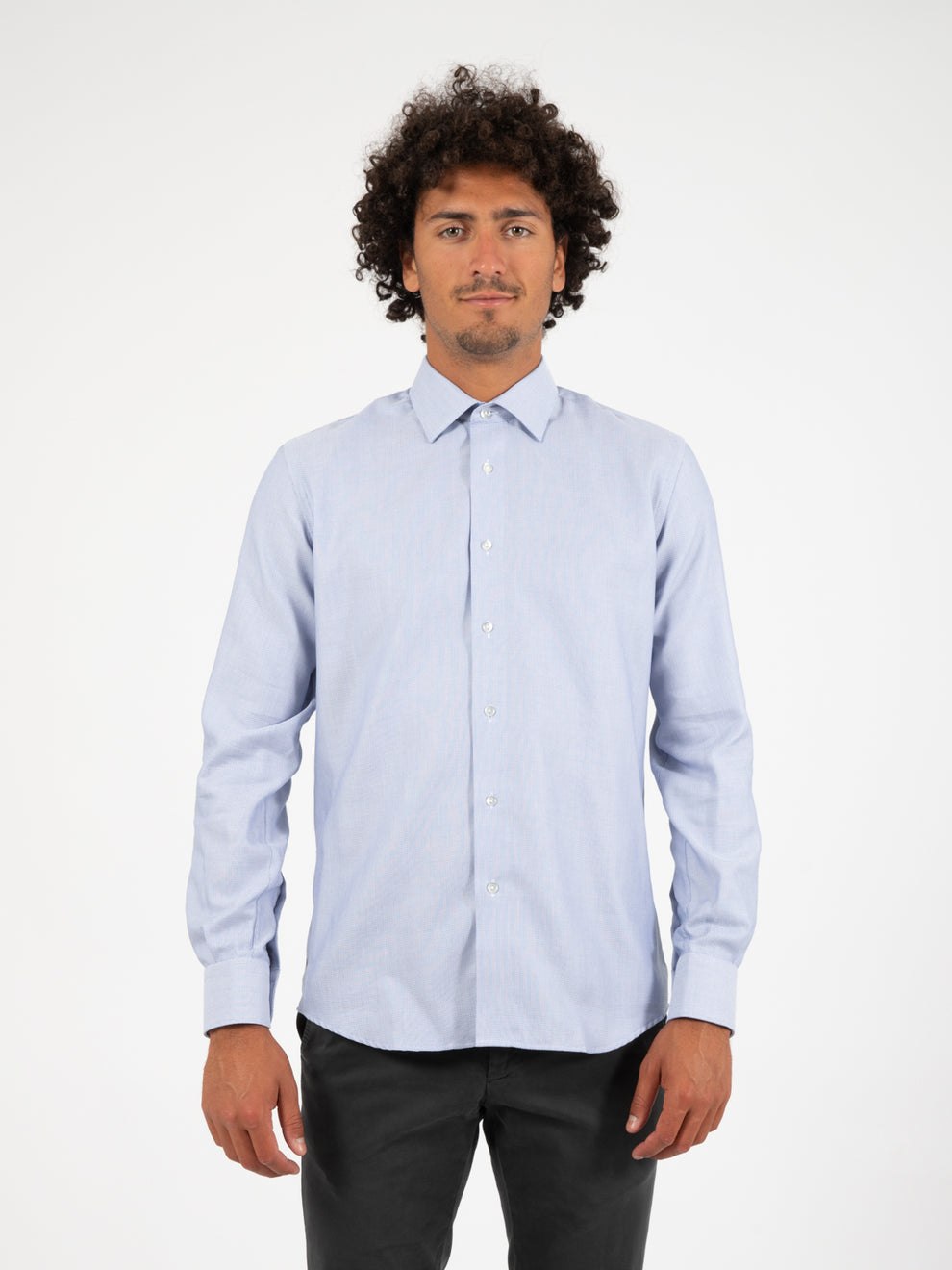 Camicia microfantasia azzurra