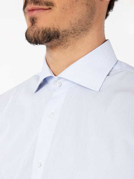 Camicia Microriga Bianco / Azzurro