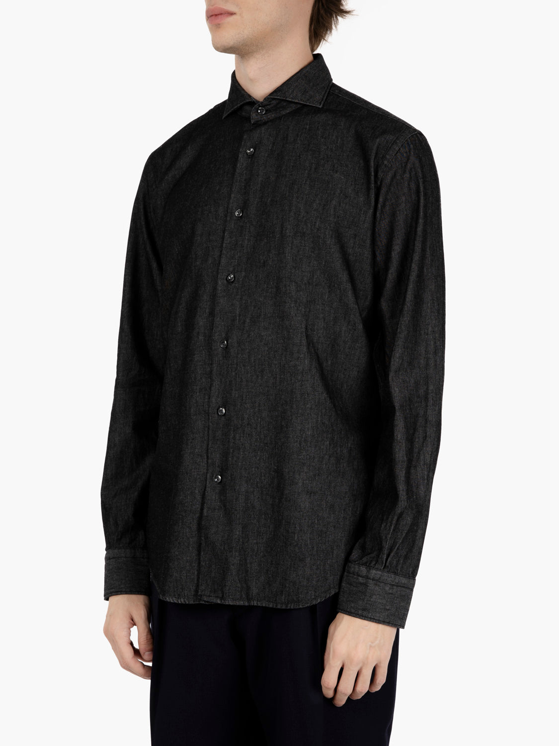 Camicia modern fit denim grigio