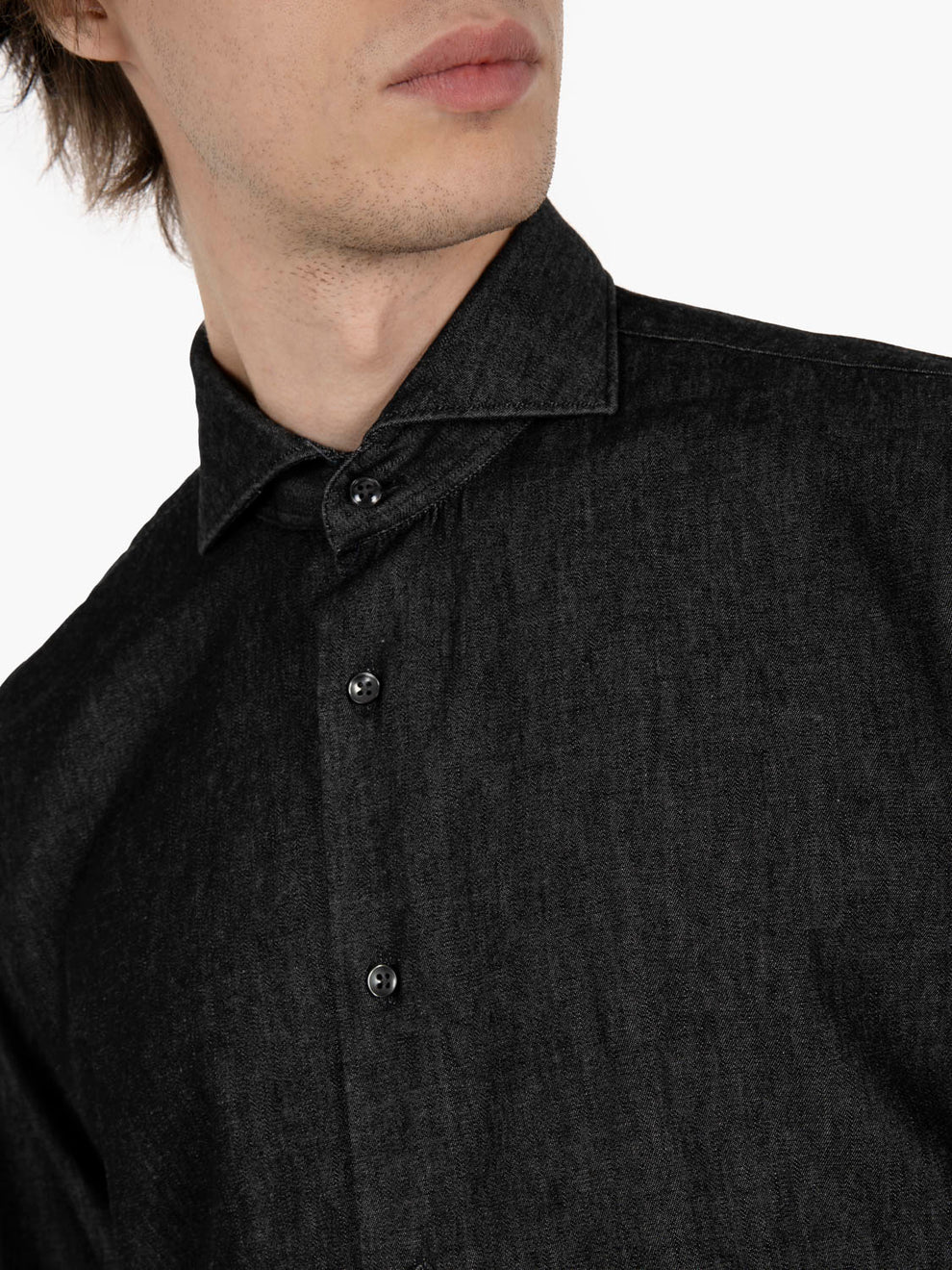 Camicia modern fit denim grigio