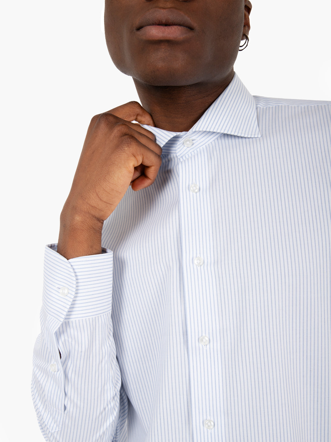 Camicia no iron microriga azzurro