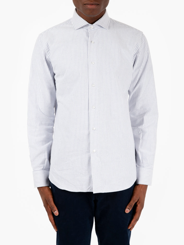 THE SARTORIALIST - Camicia Oxford a righe grigia / bianca