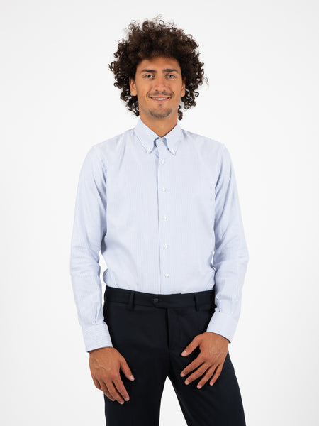 Camicia Oxford a righe bianco / azzurro