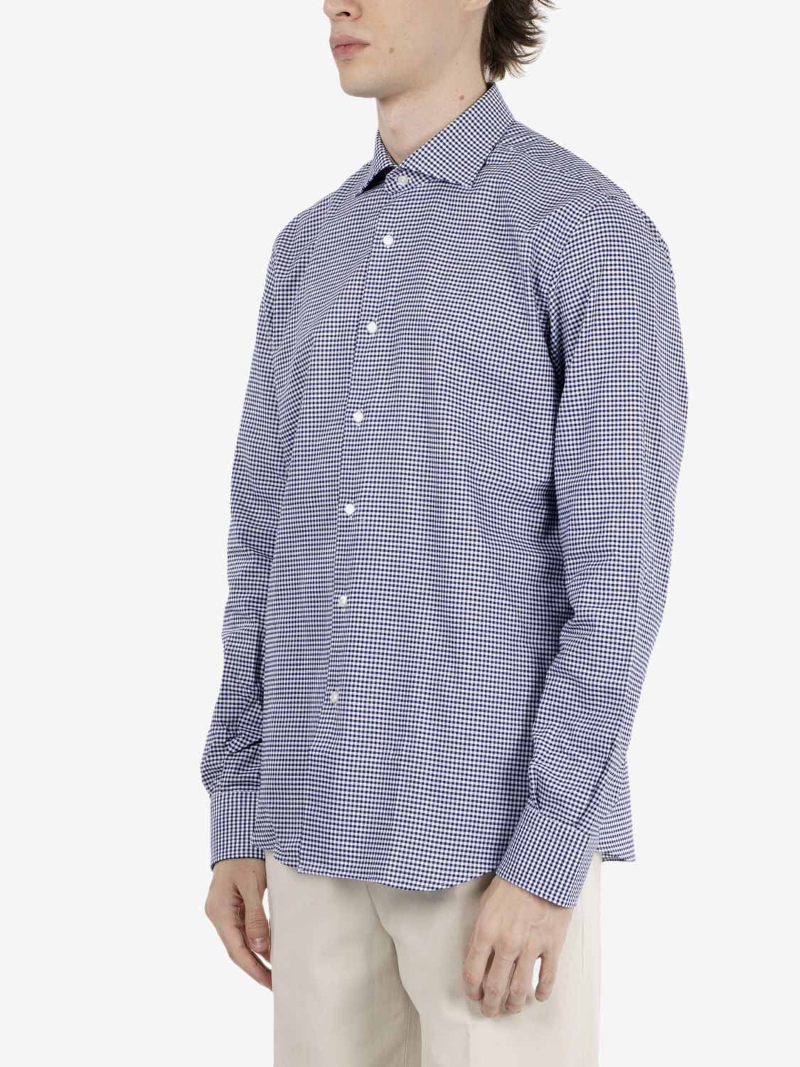 Camicia check bianco / blu