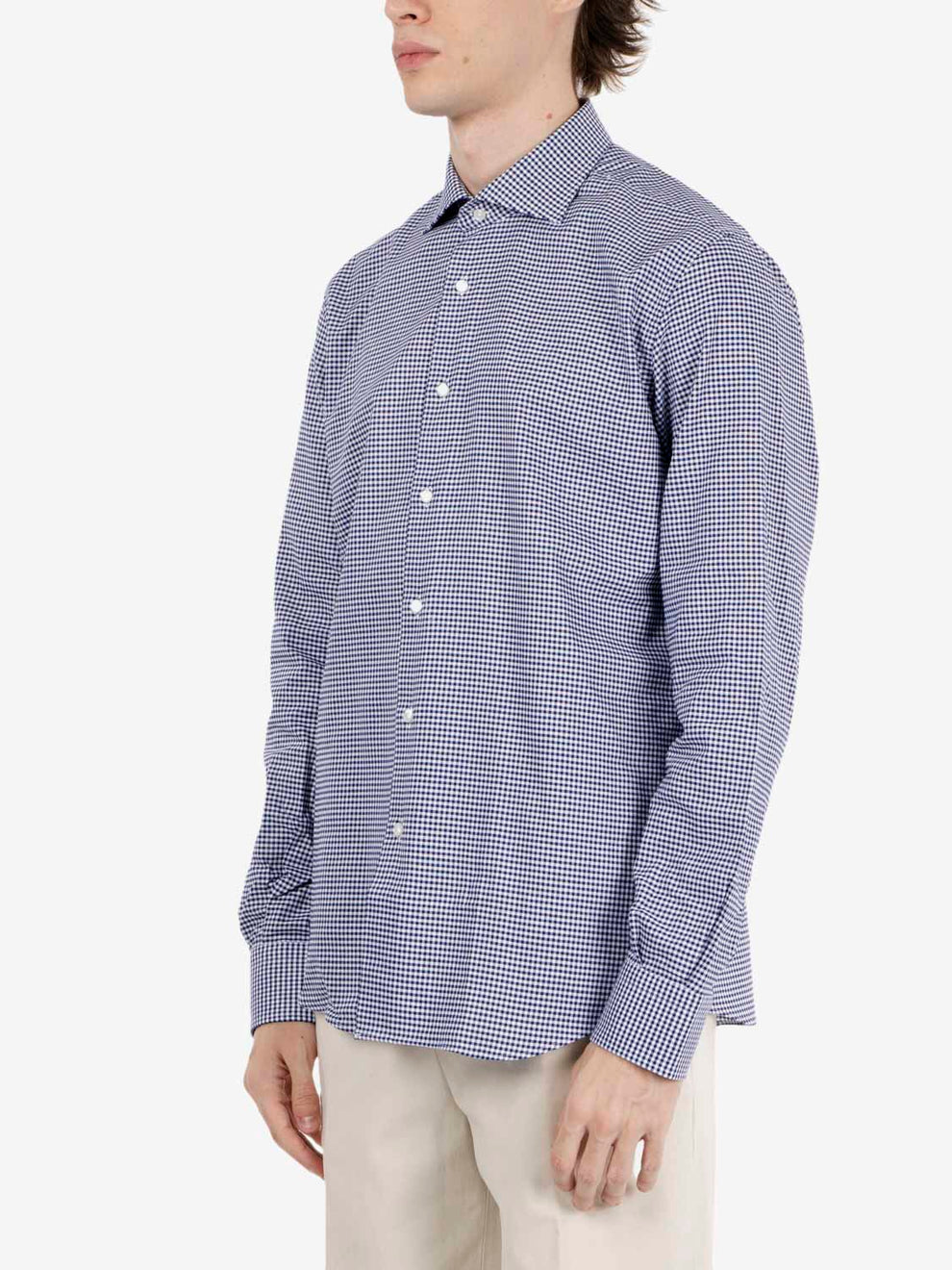 Camicia check bianco / blu
