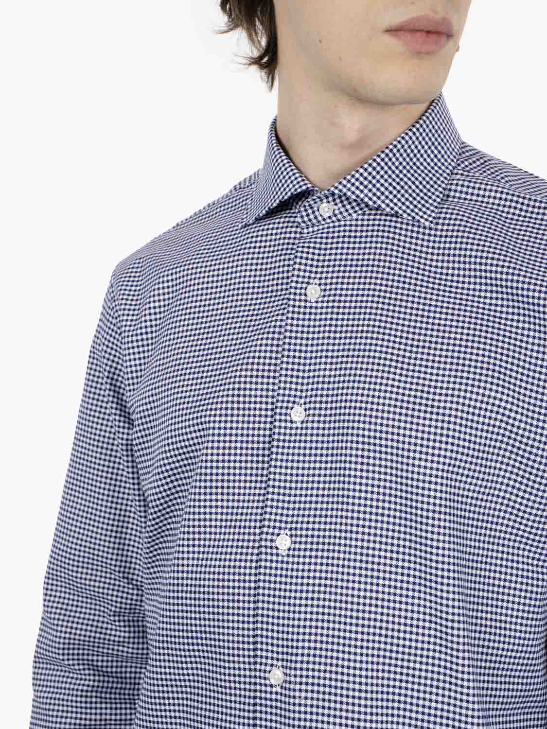 Camicia check bianco / blu