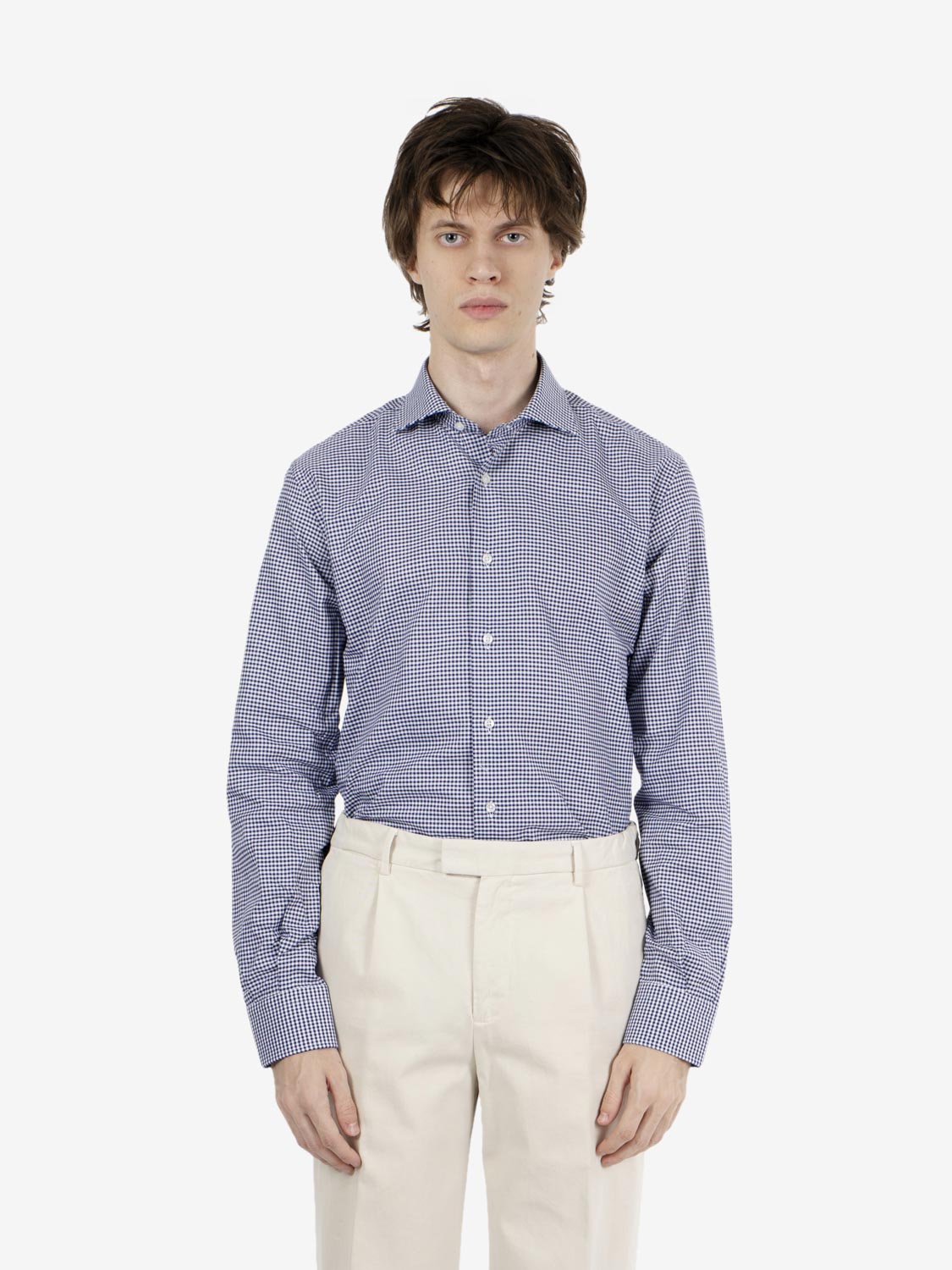 Camicia check bianco / blu