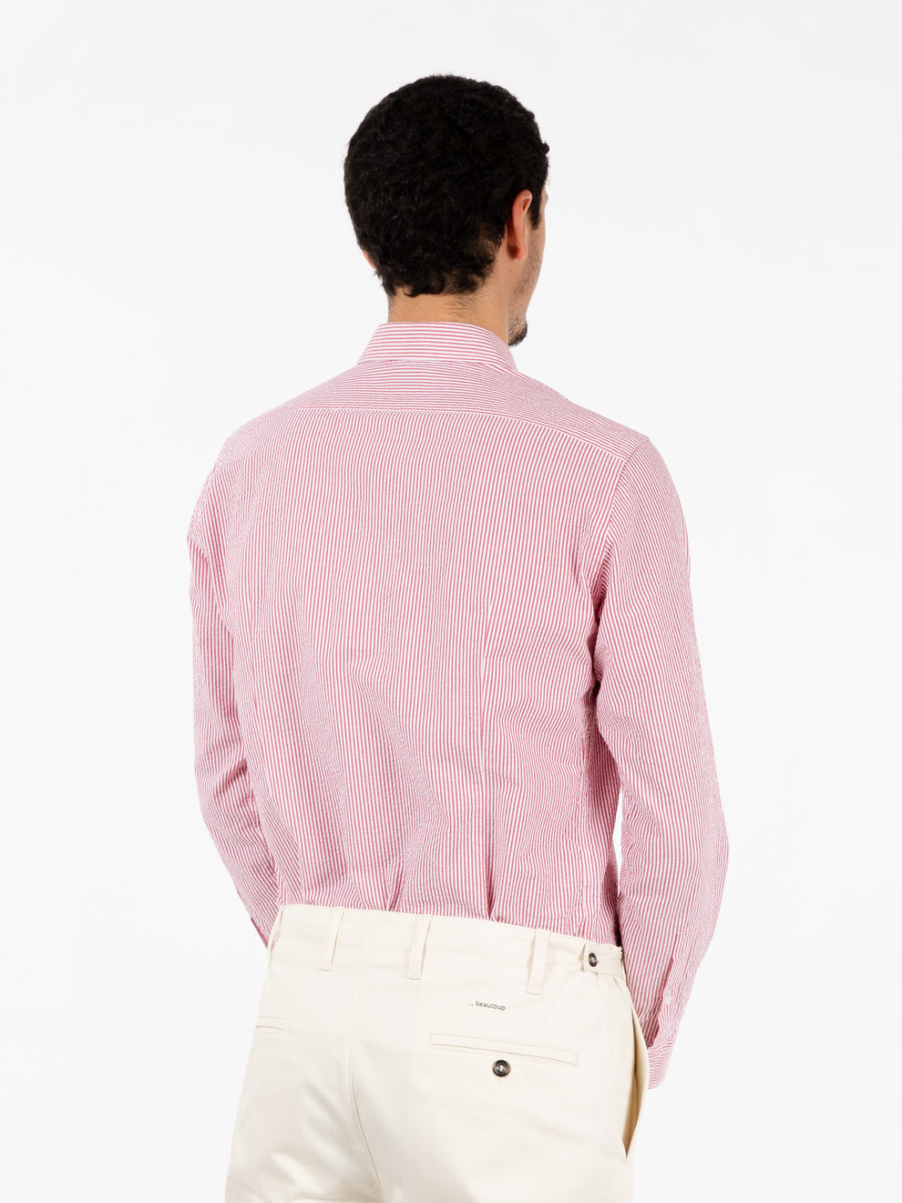Camicia seersucker righe rosso