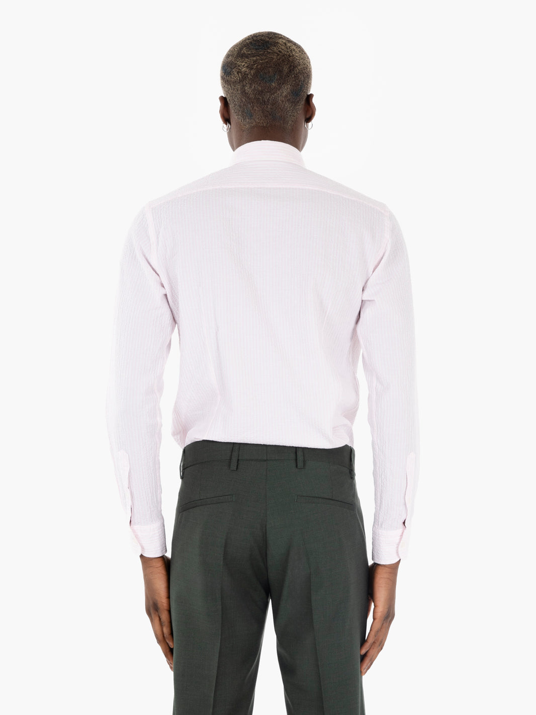 Camicia seersucker rosa / bianco