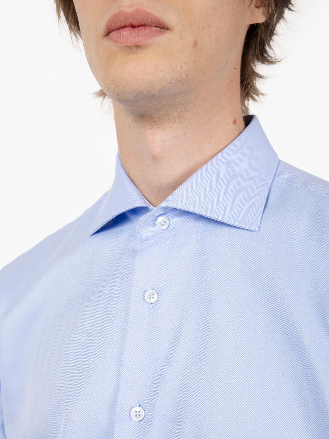 Camicia spinata azzurra