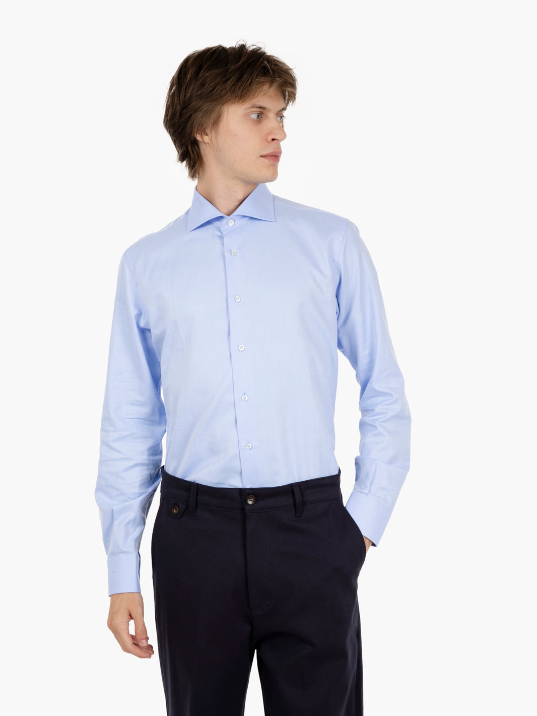 Camicia spinata azzurra