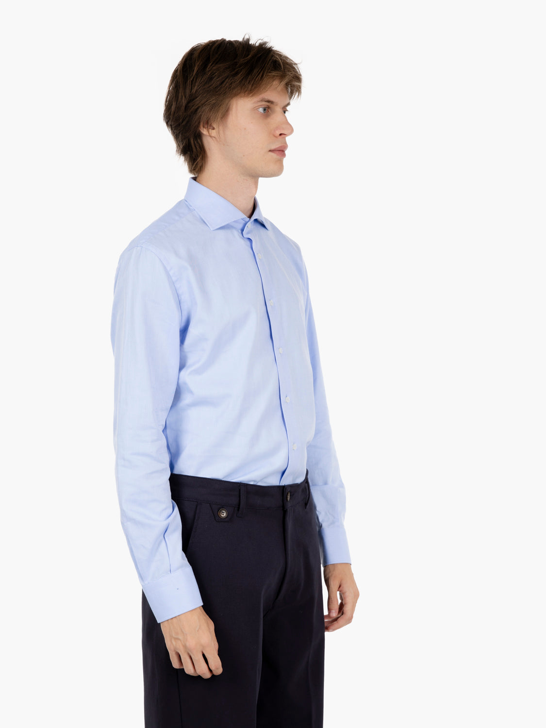 Camicia spinata azzurra