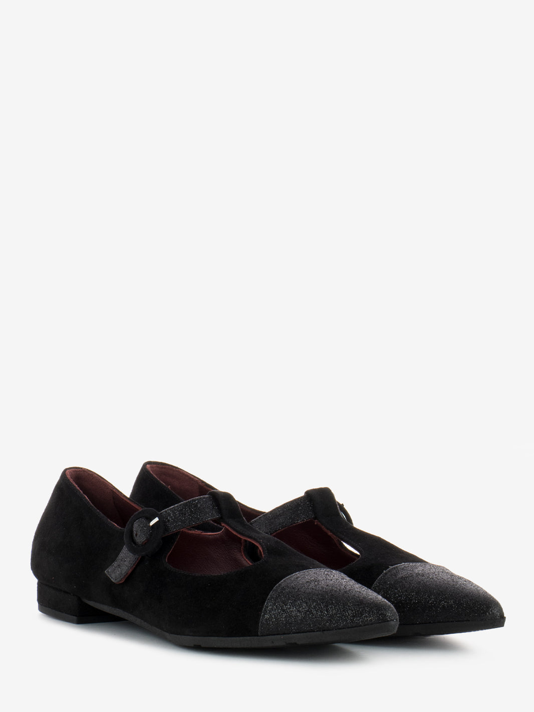 Ballerina Star suede and black glitter