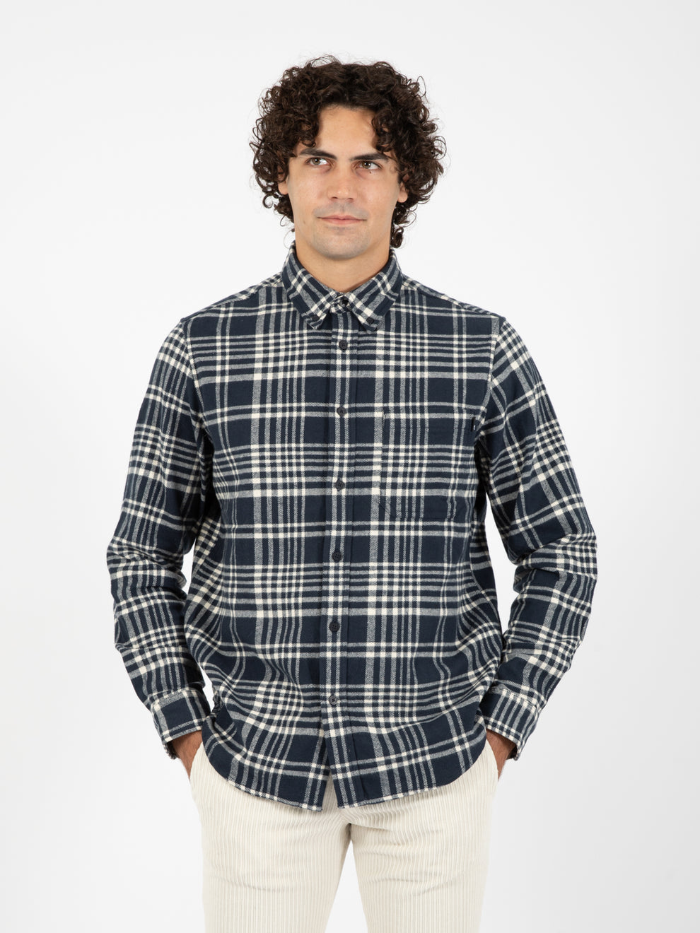 Camicia Fitted Eastham River dark sapphire