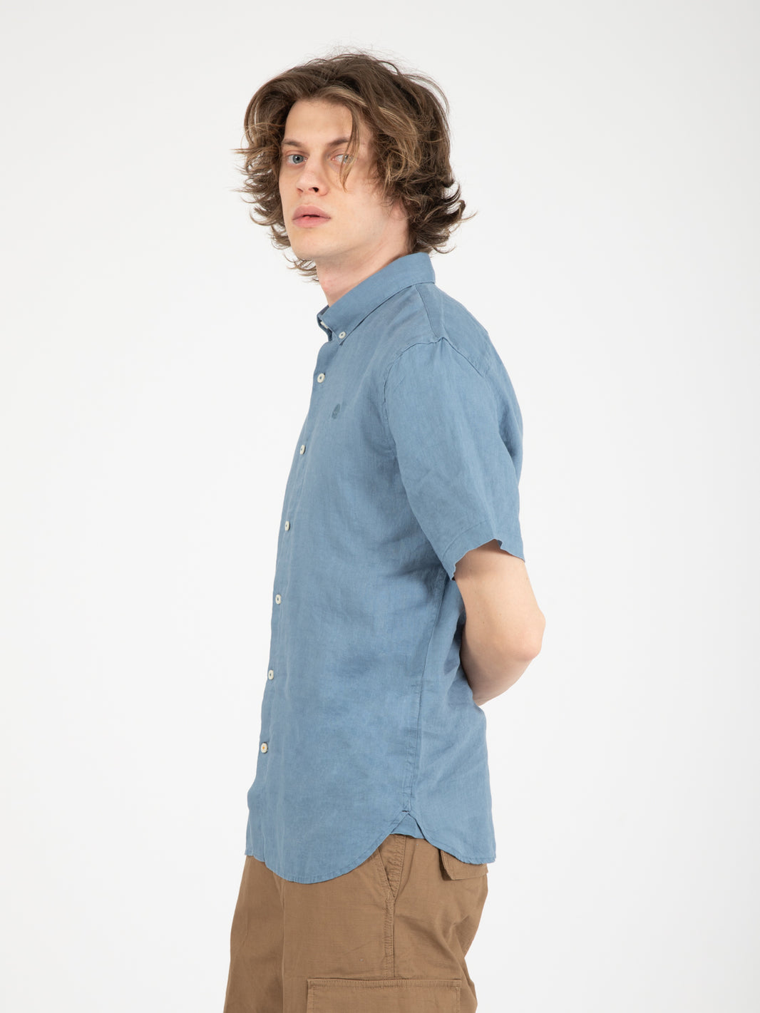 Mill River Captain's Blue Linen Shirt