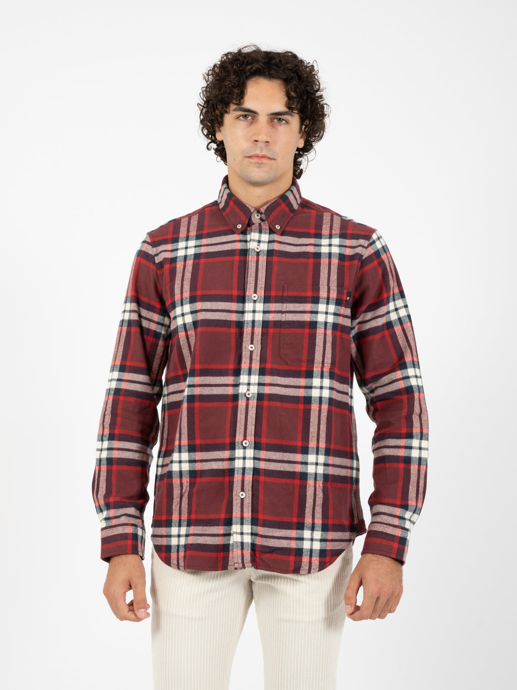LS Heavy Plaid Port Royale Shirt Red/Blue