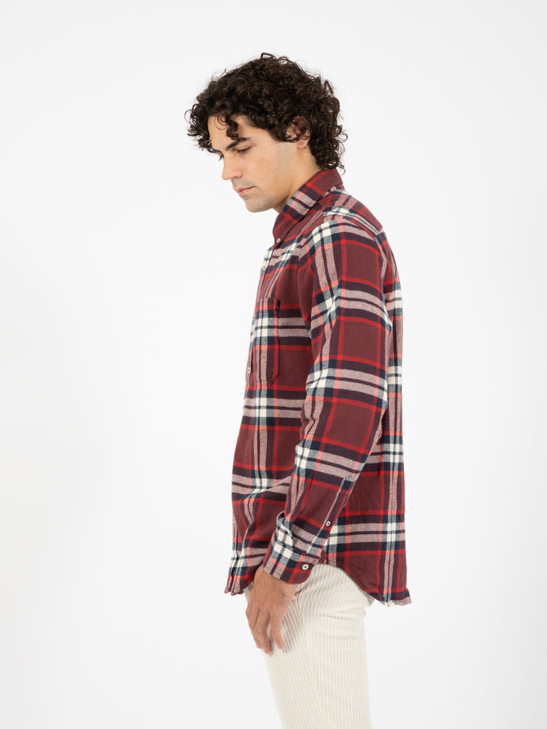 TIMBERLAND - Camicia LS Heavy Plaid Port Royale rosso / blu