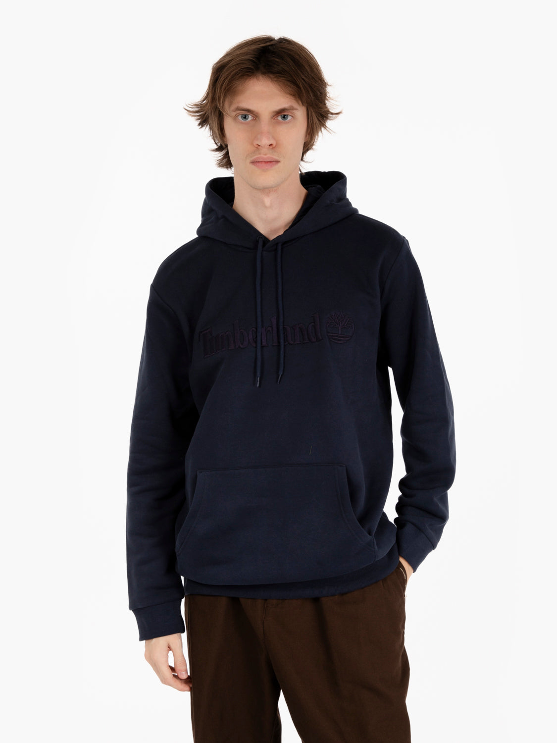 Blue hoodie with kangaroo pocket