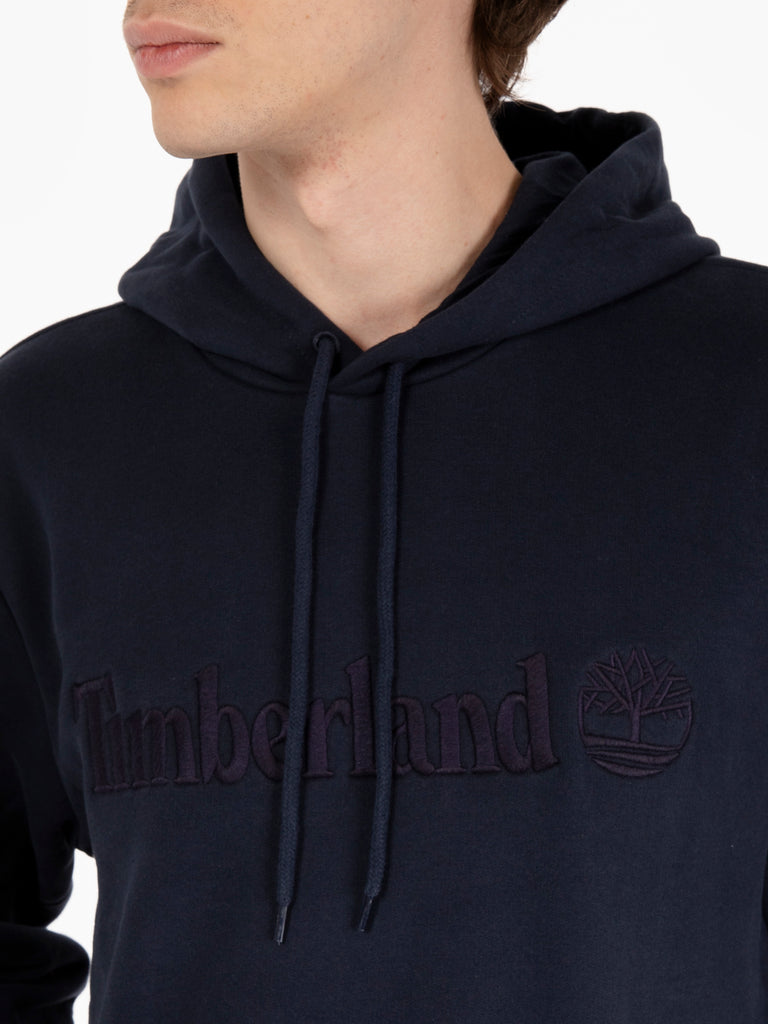 TIMBERLAND - Felpa con cappuccio e tasca a marsupio blu