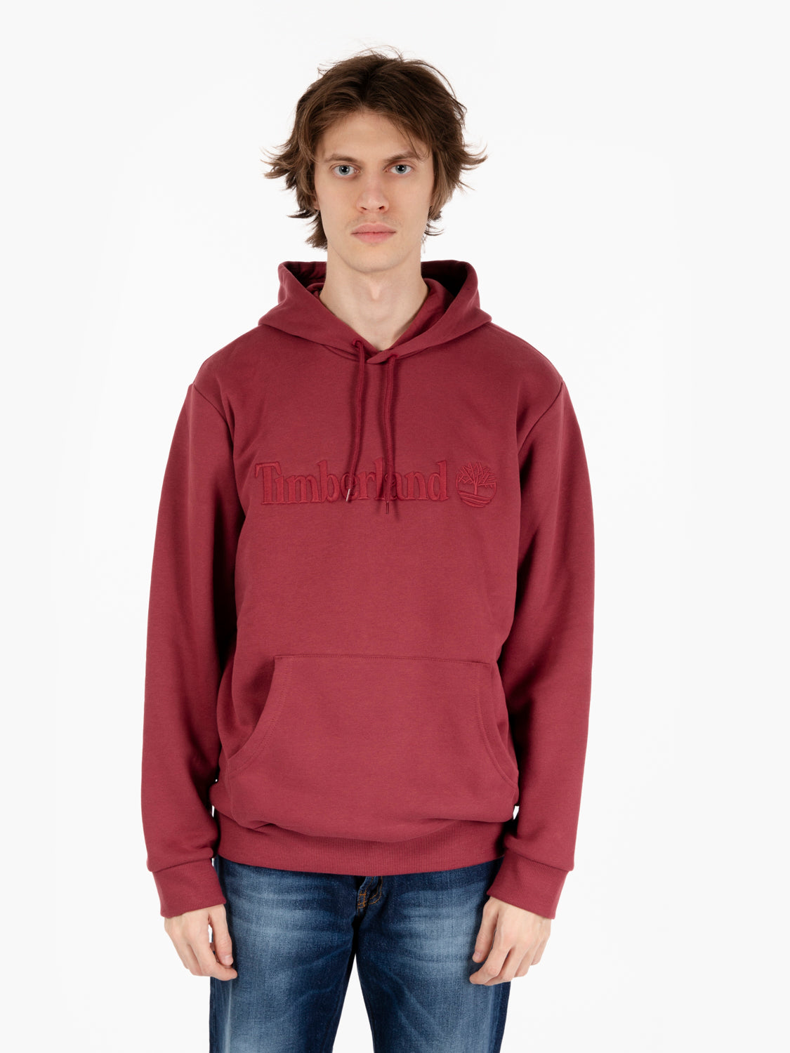 Red hoodie with kangaroo pocket